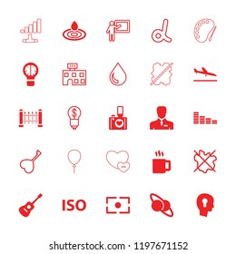 Creative icon. collection of 25 creative filled and outline icons such as plane landing, water drop, equalizer, businessman, iso. editable creative icons for web and mobile.