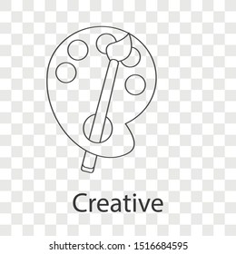 Creative icon concept on transparency background. Business storytelling creative idea design. Line vector illustration use for your mobile app.