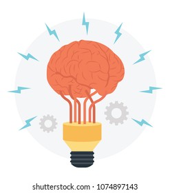 
A creative icon design of brainstorming
