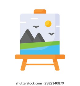 Creative icon design of canvas painting, isolated on white background