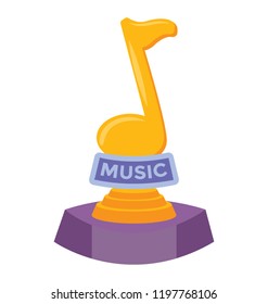 Creative icon design of music note trophy