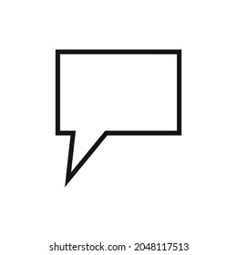 Creative icon design in simple style. Bubble speech outline isolated on white.