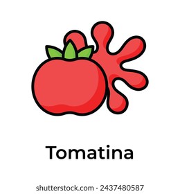 Creative icon design for spanish la tomatina, tomato festival vector