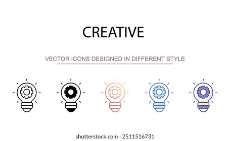 Design de ícone criativo com ilustração de estoque de fundo branco