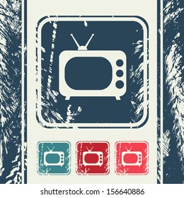 a creative icon in grunge style, eps10 vector
