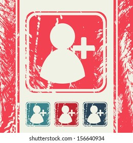 a creative icon in grunge style, eps10 vector