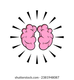 Creative Icon. Idea, Imagination. Bright Brain Symbol.    