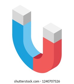 Creative icon of inbound marketing, magnet isometric  icon