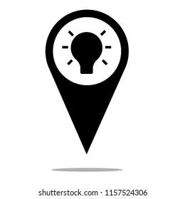 Creative icon inside location pictogram