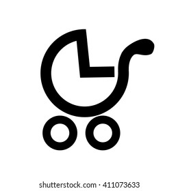 Creative icon with line baby stroller vector illustration. Can be use for logo.