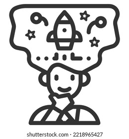 creative icon line vector illustration 