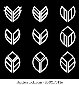 Creative icon logo abstract design on black color background