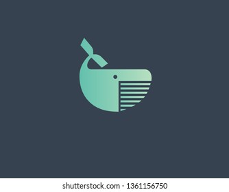 Creative icon logo animal whale minimalism