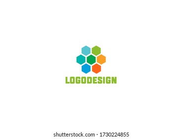 Creative icon logo with hive concept design