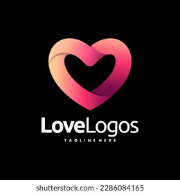 creative icon love logo design illustration