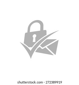 Creative icon "Mail locked" or "anti-spam".