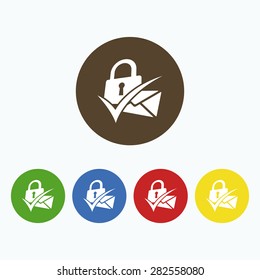 Creative icon "Mail locked" or "anti-spam".