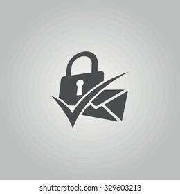Creative icon "Mail locked" or "anti-spam".