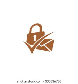 Creative icon "Mail locked" or "anti-spam".