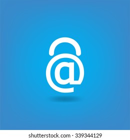Creative icon "Mail locked" or "anti-spam".