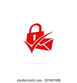 Creative icon "Mail locked" or "anti-spam".