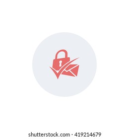 Creative icon "Mail locked" or "anti-spam".