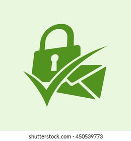 Creative icon "Mail locked" or "anti-spam".
