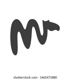 Creative icon minimalist m with camel logo design icon - vector