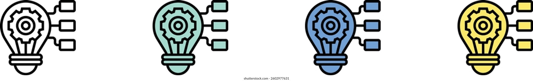 creative icon. Outline, Green, Blue and Yellow Style Design Isolated On White Background