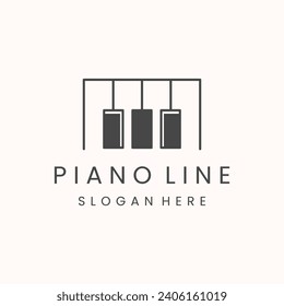 creative icon piano clever logo design template