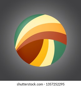 Creative icon with realistic lighting. Colored logo design. Circle element. Vector illustration. Modern style.