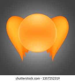 Creative icon with realistic lighting. Colored logo design. Circle element. Vector illustration. Modern style.