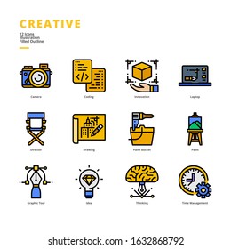 Creative icon set for digital media and printing media.