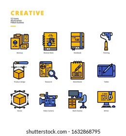 Creative icon set for digital media and printing media.