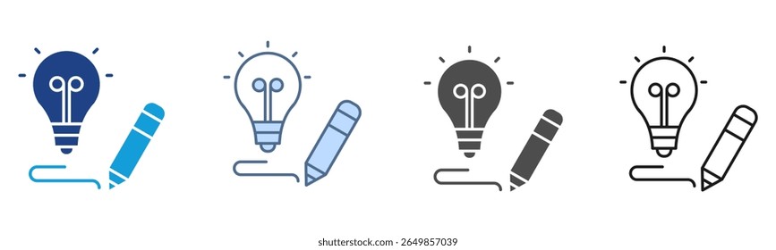 Conjunto de ícones criativos Coleção de estilos múltiplos