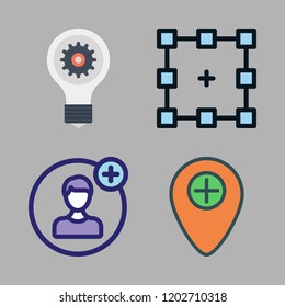 creative icon set. vector set about idea, user, graphic tool and placeholder icons set.