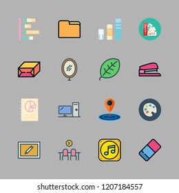 creative icon set. vector set about office material, draw, desktop and graphics icons set.