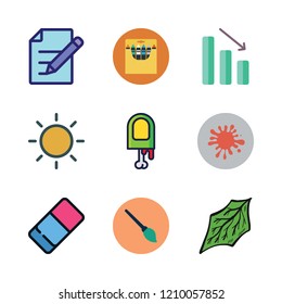 creative icon set. vector set about finger, leaf, edit and graphic icons set.
