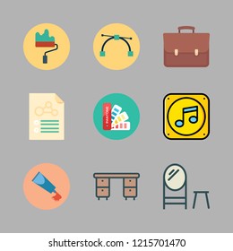 creative icon set. vector set about portfolio, graphics, paint roller and vector icons set.