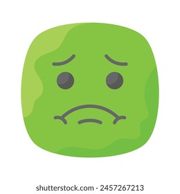 Creative icon of sick emoji, ready to use in website and mobile apps