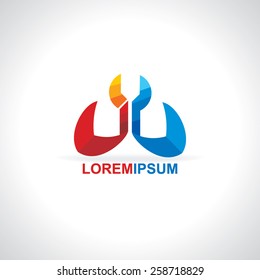 creative icon with spanner vector 