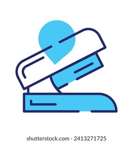 A creative icon of stapler in trendy style, stationery item, office supplies