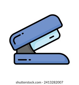 A creative icon of stapler in trendy style, stationery item, office supplies