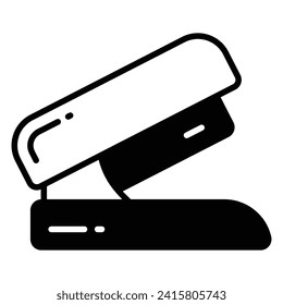 A creative icon of stapler in trendy style, stationery item, office supplies
