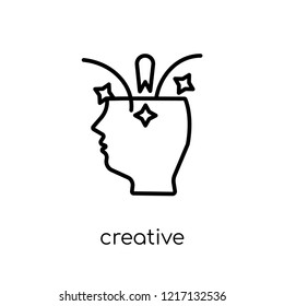 creative icon. Trendy modern flat linear vector creative icon on white background from thin line collection, outline vector illustration