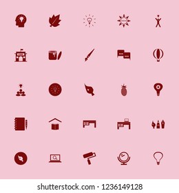 creative icon. creative vector icons set mirror, balloon, school and paint roller