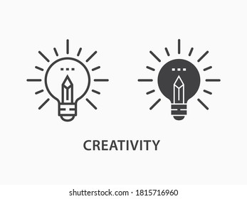 Icono creativo. Ilustración vectorial sobre fondo blanco.