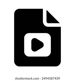 Creative icon of video file, Mp4 file format