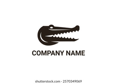 Creative Iconic Crocodile Head Logo Design Template