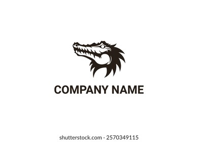 Creative Iconic Crocodile Head Logo Design Template